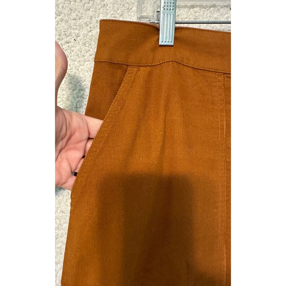 GARNET HILL‎ Corduroy Skirt Size 12 Mustard Brown - Picture 3 of 15